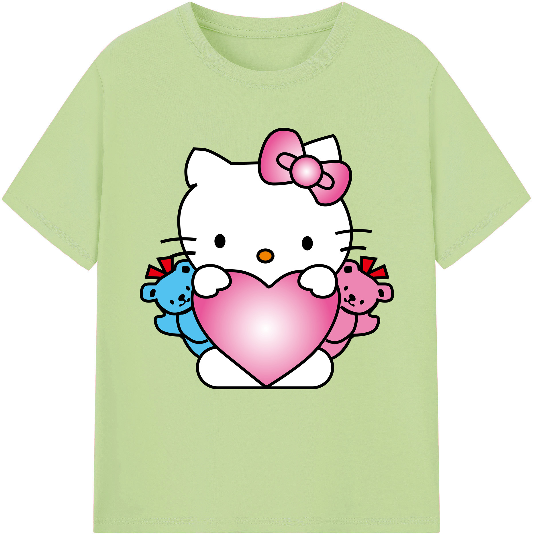 （画像用） Hello Kitty ハローキティ 綿100％半袖Tシャツ（フロントプリント）